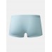 Mens Solid Color Seamless Breathable Underwear U Convex Pouch Cotton Boxers