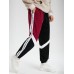 Men Corduroy Side Letter Ribbon Contrast Patchwork Casual Pants