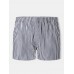 Mens 100  Cotton Striped Thin Loose Breathable Button Fly Home Boxers Shorts