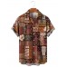 Men's Hawaiian Style Tribal Pattern Short Sleeve Shirt