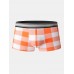 Mens Cotton Classical Plaid Print Home Breathable Mid Waist Boxers